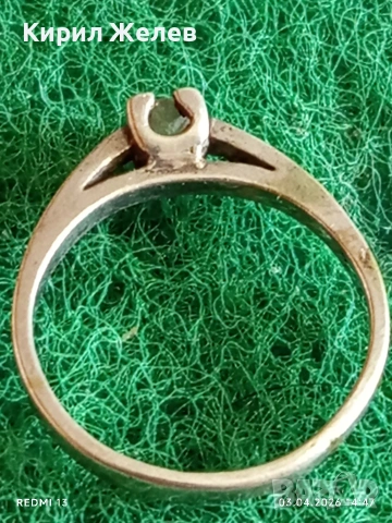 Нежен сребърен пръстен инкрустиран с ПЛАНИНСКИ КРИСТАЛ подходящ за ежедневието 70231, снимка 4 - Пръстени - 54079133