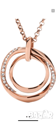 Fossil golden rose гривна и колие, снимка 4 - Бижутерийни комплекти - 52978269