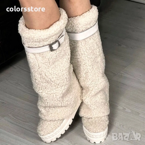 Ботуши на платформа - бели - TGH1 