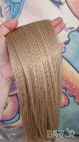 👑 💗ПРОМО! Дълга Права Опашка за Коса в Натурално Рус Цвят със Завръзване Тип Панделка КОД : 0286💗, снимка 4 - Аксесоари за коса - 45372042