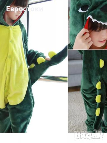 Топла пижама Kigurumi за деца. Сладки костюми на крокодил с опашка, снимка 5 - Детски пижами - 45650492
