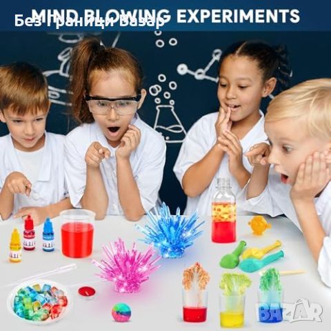 Нов Научен Комплект за Деца 4-12г Вулкан Кристали 70 Експеримента игра, снимка 7 - Образователни игри - 45509239