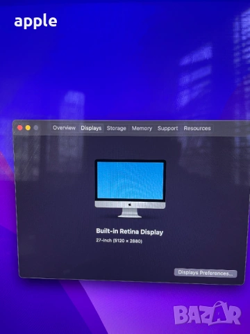 27"5K iMac A1419 (5K, Late 2015)-16GB RAM/1TB, снимка 6 - Лаптопи за работа - 53972861