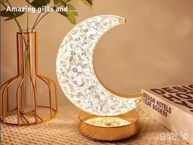 Настолна кристална нощна лампа moon crystal led rgb usb,5цвята на светлината, снимка 10 - Настолни лампи - 45655004