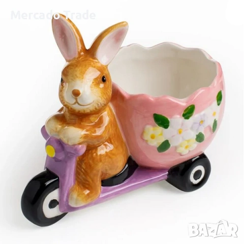 Великденска поставка за яйце Mercado Trade, Заек, Цветен, снимка 2 - Аксесоари за кухня - 53774249