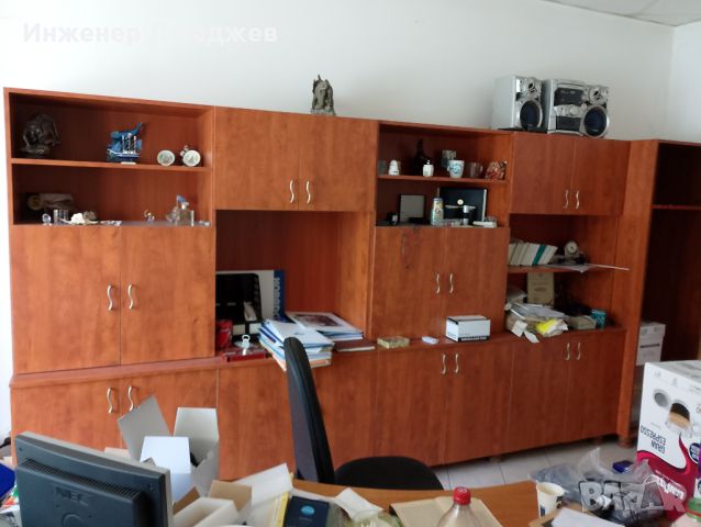 Секция за офис - кафява, голяма, запазена, снимка 1 - Секции и витрини - 46289311
