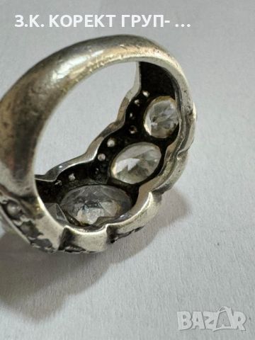 Продавам дамски сребърен пръстен с камъни, снимка 3 - Пръстени - 45569746