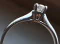 Чисто нов пръстен (бяло злато с диамант), снимка 1