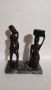 Двойна статуетка африканска абанос мъж и жена на мраморен постамент, снимка 1 - Антикварни и старинни предмети - 45597073