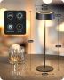 EDISHINE Настолна лампа LED акумулаторна сензорна 2 цветни режима външна преносима - бяла, черна, снимка 9