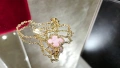 Van Cleef & Arpels VCA 1 Motif Gold Pink Opal Sweet Alhambra Дамска Гривна, снимка 5