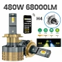 Smart LED крушки H4 Dual Color 3500K–6500K CANBUS 12–24V 480W 68000LM 300%, снимка 1