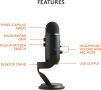 Професионален Микрофон Logitech Blue Yeti кондензаторен, 24-bit/48kHz, USB, черен, снимка 4