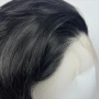 Къса черна перука с дантела 13x4 - скосен боб, естествен ефект, снимка 3