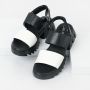 Дамски модни сандали от естествена кожа модел на ПРАДА бяло и черно, снимка 3
