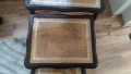 Масивни помощни масички с дърворезба и кожа, снимка 9