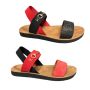 Дамски сандали в черно и червено , снимка 1 - Сандали - 40720981