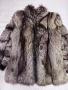 Кожено палто от сребърна лисица - цели кожи, снимка 1