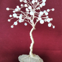 Декоративно мини дръвче с лунен камък/ Идея за подарък/ Декорация за дома или офиса, снимка 1 - Други - 44668631