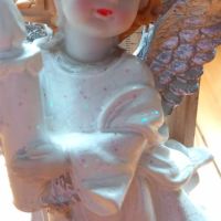 Ангел сребристо и бяло 17 см, снимка 2 - Статуетки - 45822160