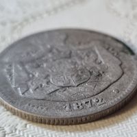 Сребърна монета 2 LEI 1872 Кралство Румъния , снимка 3 - Нумизматика и бонистика - 45768433