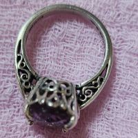 сребърен пръстен с натурален аметист на KABANA (New Mexico), снимка 3 - Пръстени - 45413046