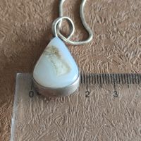 Сребърен синджир с висулка с камък (271), снимка 5 - Колиета, медальони, синджири - 45248901