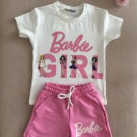 🌷 Комплект Барби с къси панталонки Цена 26 лева Размери от 3 до 10 години, снимка 2 - Детски комплекти - 45352833