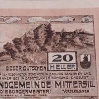 Банкнота НОТГЕЛД 20 хелер 1921г. Австрия перфектно състояние за КОЛЕКЦИОНЕРИ 45066, снимка 2 - Нумизматика и бонистика - 45572486