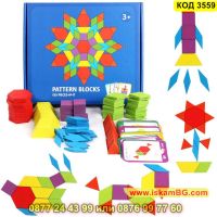 Детска образователна игра Монтесори с цветни геометрични фигури от 155 части - КОД 3559, снимка 2 - Образователни игри - 45305688