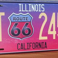 ROUTE 66-Ilinois 1926-California 1985-метална табела -тип регистрационен номер, снимка 1 - Аксесоари и консумативи - 45794276