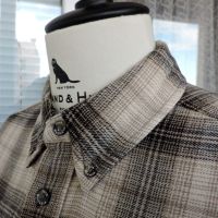 Jack Wolfskin Men`s Beige/Black Long Sleeve Checked Shirt -мъжка  риза за спорт и туризъм размер XL , снимка 12 - Ризи - 45264813