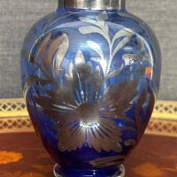Кристална ваза Bohemia със сребро, снимка 3 - Вази - 45334658