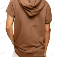 Мъжка ежедневна тениска с качулка и къс ръкав, 5цвята , снимка 9 - Тениски - 40243201