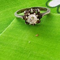 Красив сребърен пръстен с камък , снимка 1 - Пръстени - 45469232