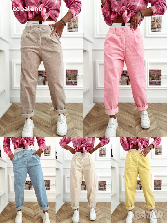 Дамски панталони от рипсено кадифе LIVANS, 5цвята , снимка 1