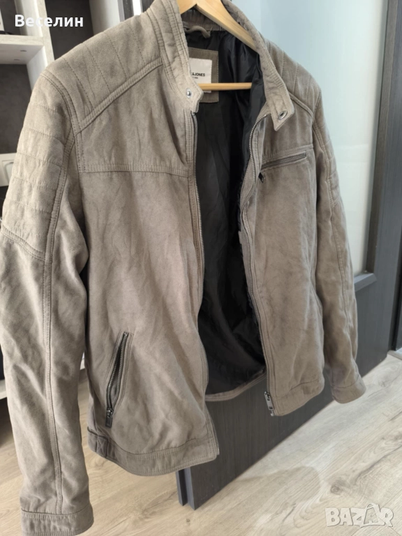 Яке - JJEROCKY JACKET - Faux leather jacket - beige, снимка 1