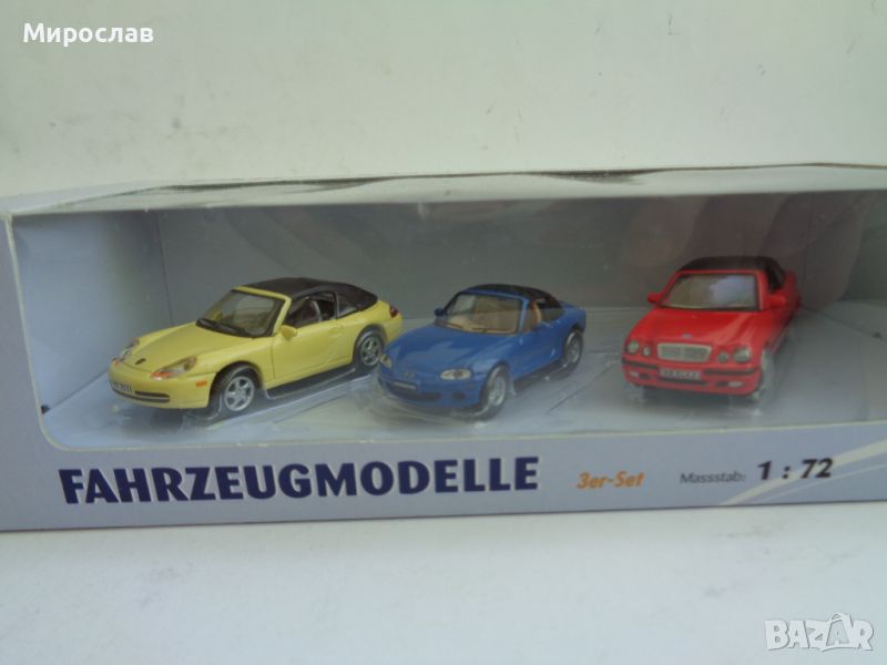 1:72 PORSCHE MAZDA MERCEDES КОЛИЧКА ИГРАЧКА МОДЕЛ ЛОТ, снимка 1