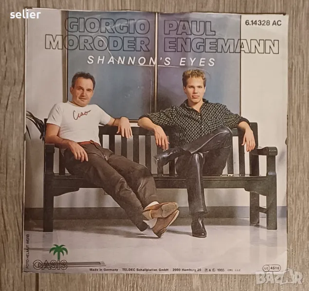 GIORGIO MORODER/PAUL ENGEMANN -"SHANNON'S EYES Малка плоча 7 -ца Състояние VG+ Цена:35лв, снимка 1