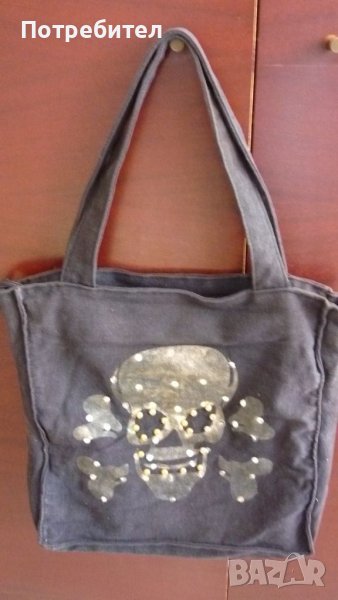 Чанта от текстил с черепи, снимка 1