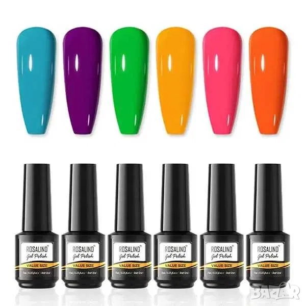 РАЗПРОДАЖБА! - Комплект 6 гел лака Rosalind х 5 мл, снимка 1