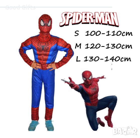 Детски костюм на Спайдърмен с мускули и маска Spiderman, снимка 1