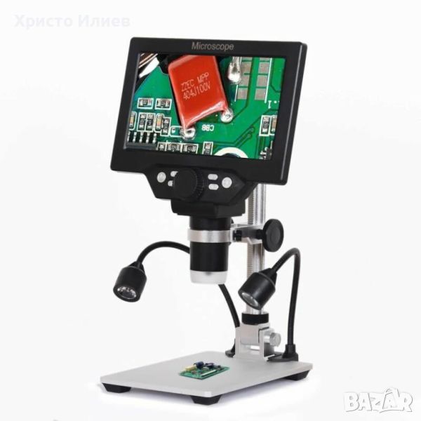 Цифров микроскоп 1200X LED 12MP електронен микроскоп електроника LED светлини Ендоскопска Камера USB, снимка 1
