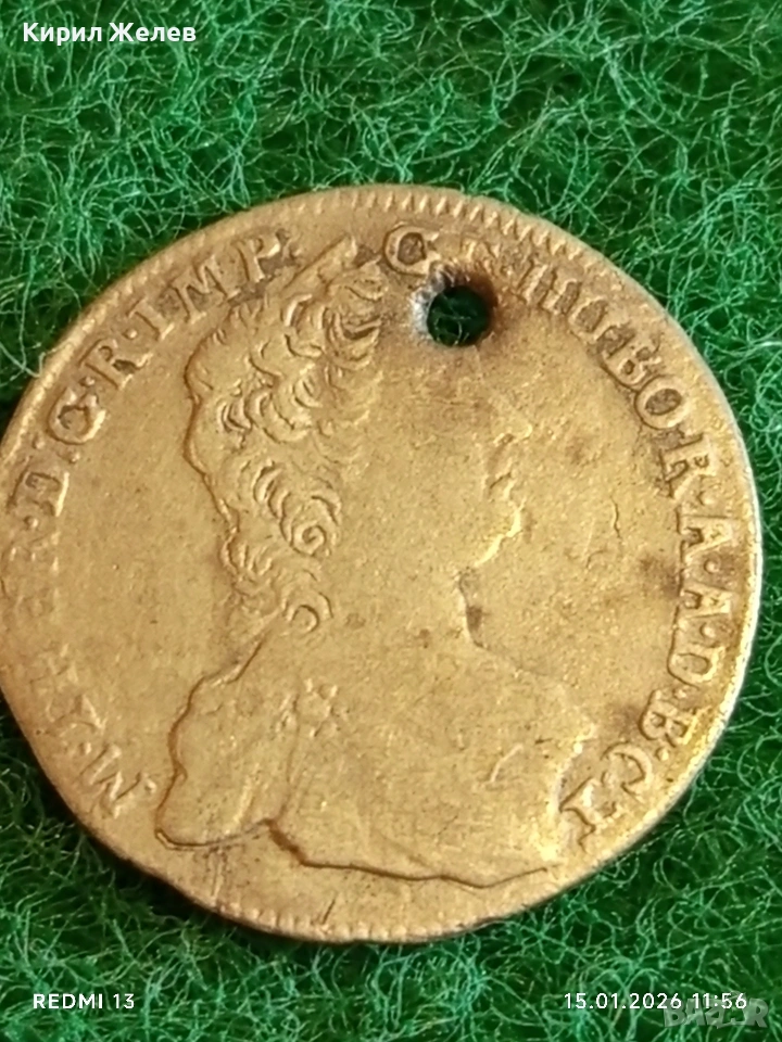 Сребърна монета 7 кройцера 1765г. Мария Терезия Унгария за КОЛЕКЦИЯ 52991, снимка 1