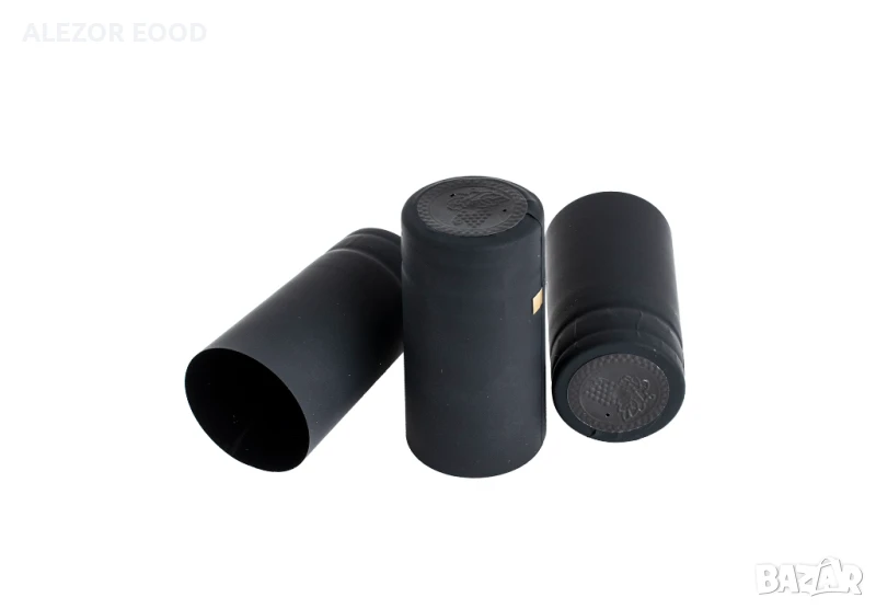 Термосвиваеми капсули Черни за стъклени бутилки, снимка 1