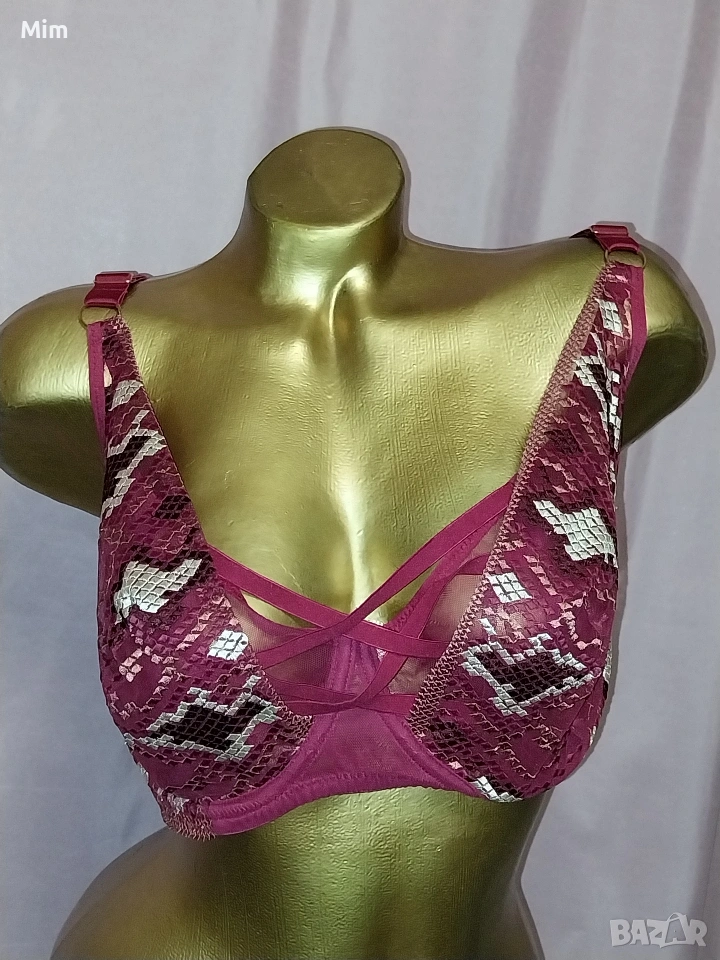 Ulla Popken 100 C Червен дантелен сутиен , снимка 1