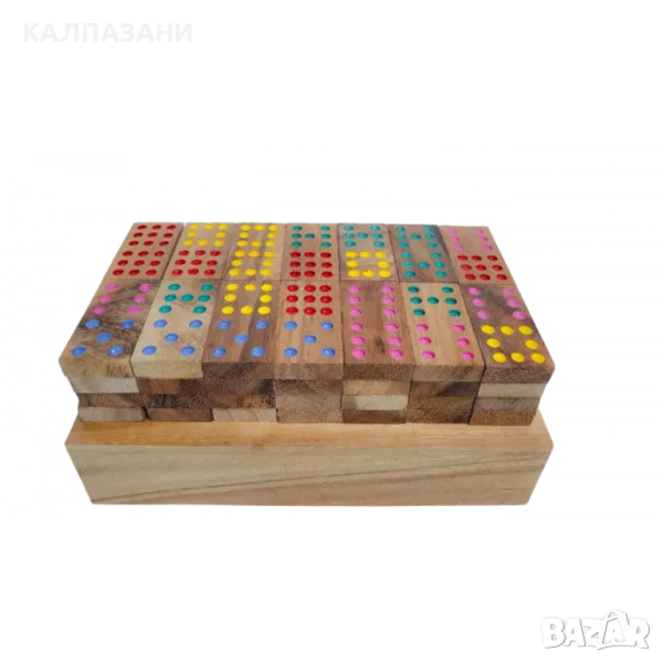 Класическо дървено домино от 56 плочки - ръчна изработка LG016, снимка 1