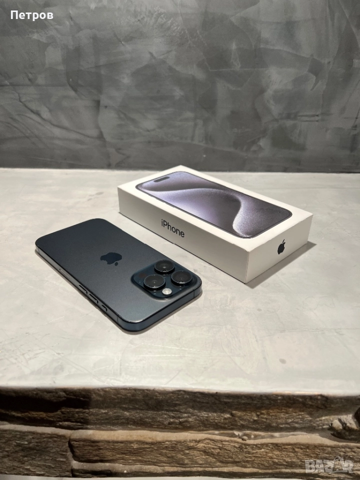 КАТО НОВ Iphone 15 Pro 256 GB Blue Titanium, снимка 1