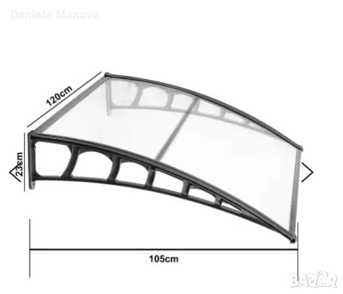 Поликарбонатна козирка 105х120 см / 4 броя, снимка 1