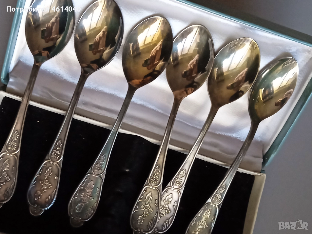 Лъжици 14 см МН-19 посребрени, 6 броя, снимка 1